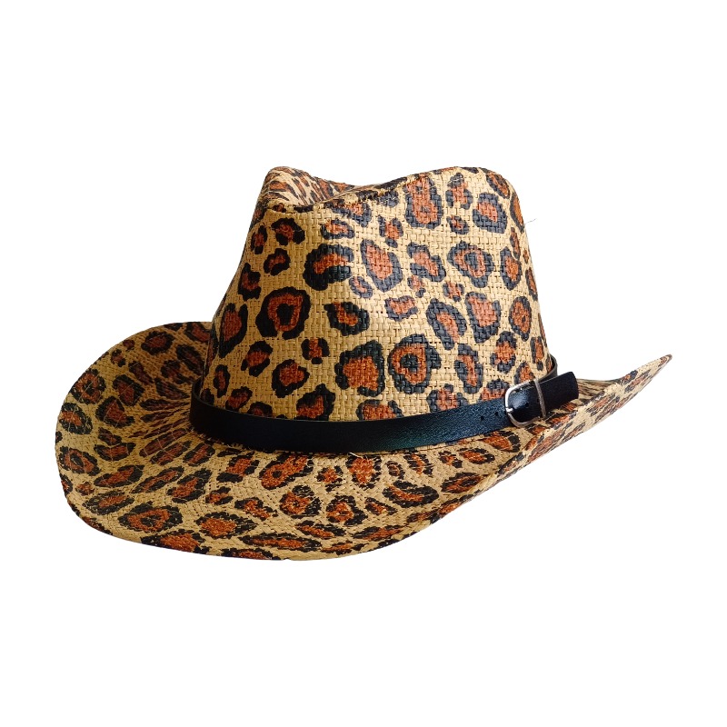 Cowboy Hat Straw - NEW Cowboy Hat Leopard print British