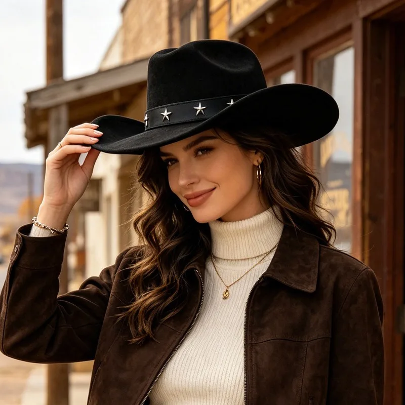 Women Hot Sale Wide Brim Cowbo - Fedora Hat Wool review and price