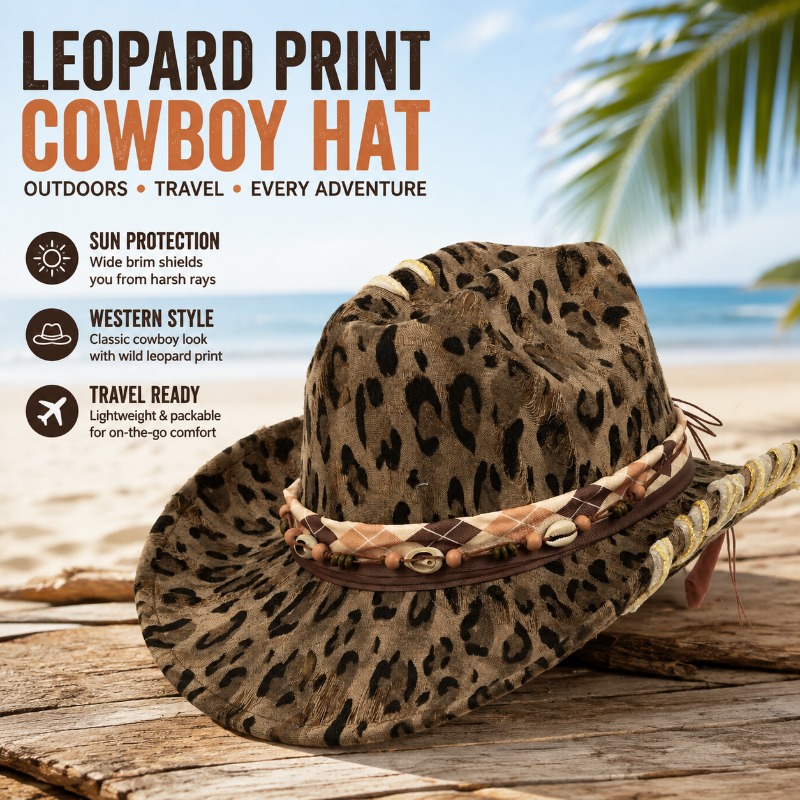 Leopard Print Western Cowboy H - Cowboy Hat Straw review and price