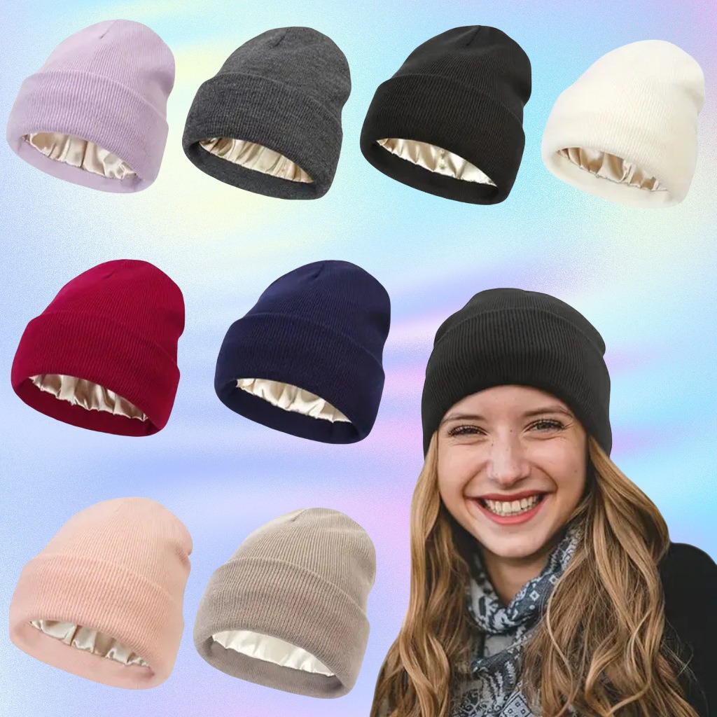 Unisex Satin Lined Anti Static - Beanie Cuffed Knit review and price